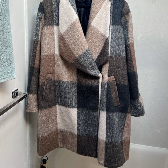 MYNT 1792 Plus Plaid Shawl Collar Coat - 3X - Picture 3 of 9